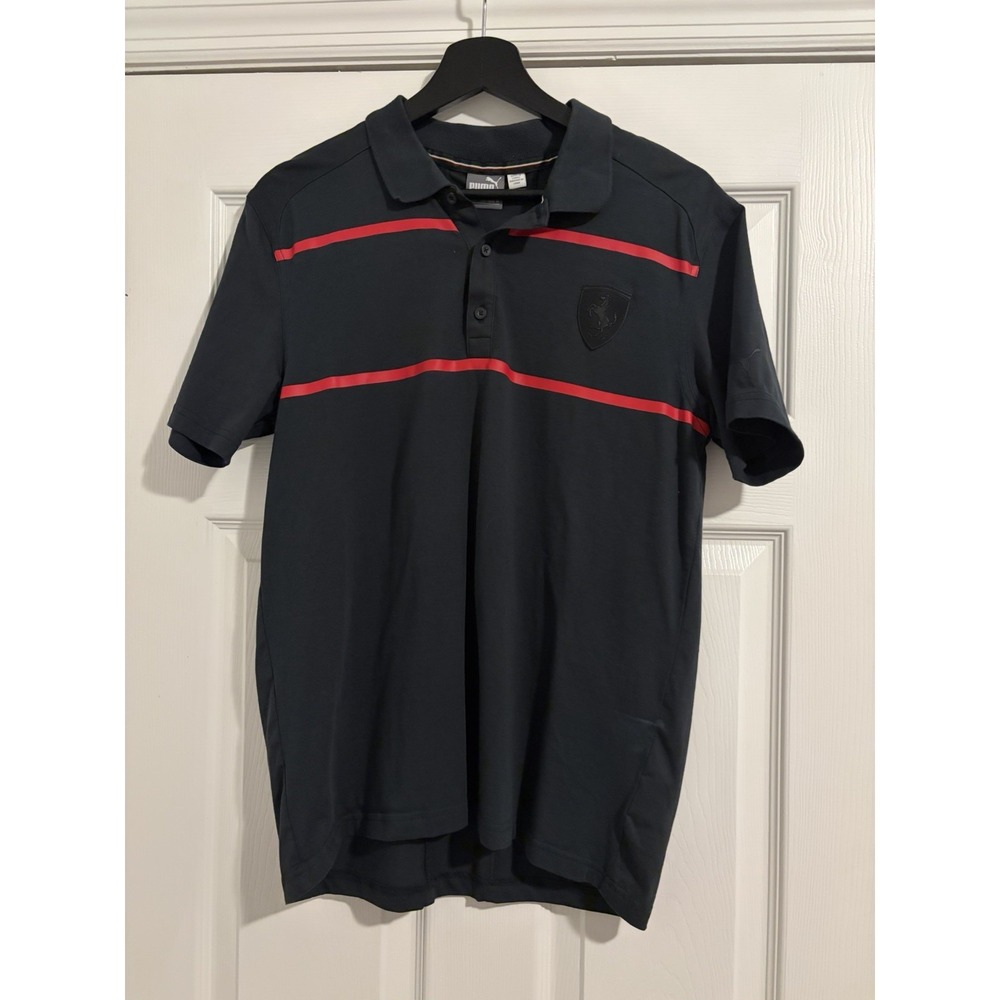 Puma x Ferrari Men's Black/Red Scuderia Polo Shirt (Size Medium)